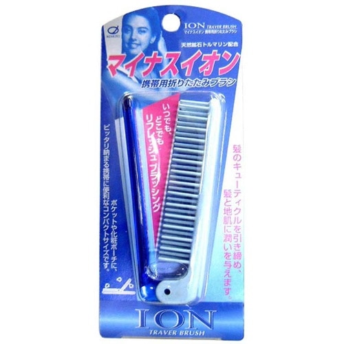 池本ブラシ ION マイナスイオン 携帯用折りたたみブラシ IC-45 天然