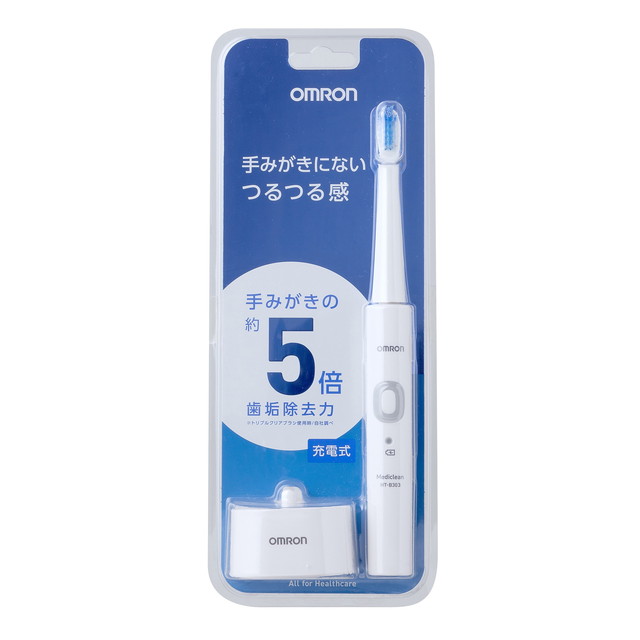 オムロン 音波式電動歯ブラシ HT-B303-W(1台) つるつる ホワイト｜maidora