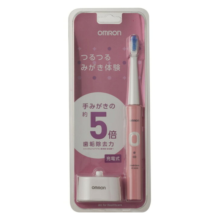 オムロン 電動歯ブラシ HT-B303-PK ピンク 充電式 ハブラシ はぶらし｜maidora