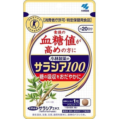 小林製薬のサラシア100(60粒)血糖値 特定保健用食品 特保 トクホ 糖の吸収を穏やかに｜maidora