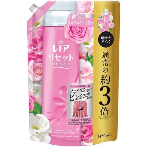 レノア リセット 柔軟剤 フレッシュローズ＆ナチュラルフラワー 詰め替え 超特大(1420ml) 消臭 シワ ヨレ 毛玉防止 おしゃれ服 ダメージケア