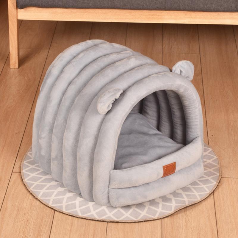 ドーム型 犬猫用ベッド ペットハウス 室内用 ペットベッド 犬の巣 柔らか 通年用 保温 寝具 洗える クッション付き 防水 滑り止め かわいい |  | 01