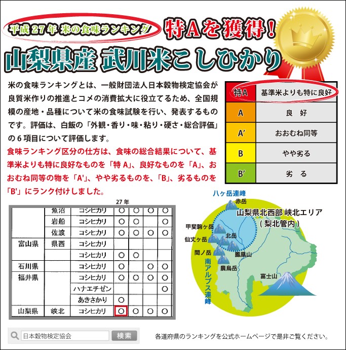 コシヒカリ 山梨県産 武川米 5kg 白米 通販 南アルプスの清流水で育っ