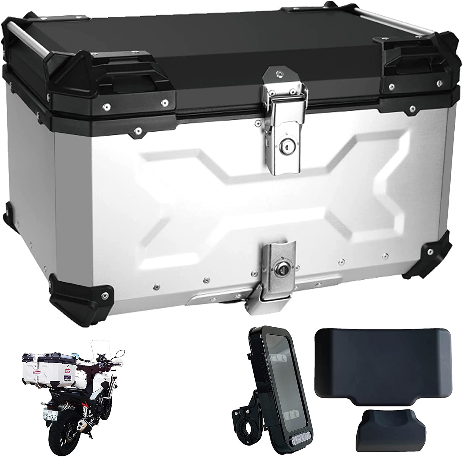 バイク用リアボックス 黒 100L アルミ (BLACK 100L) 1192 | www