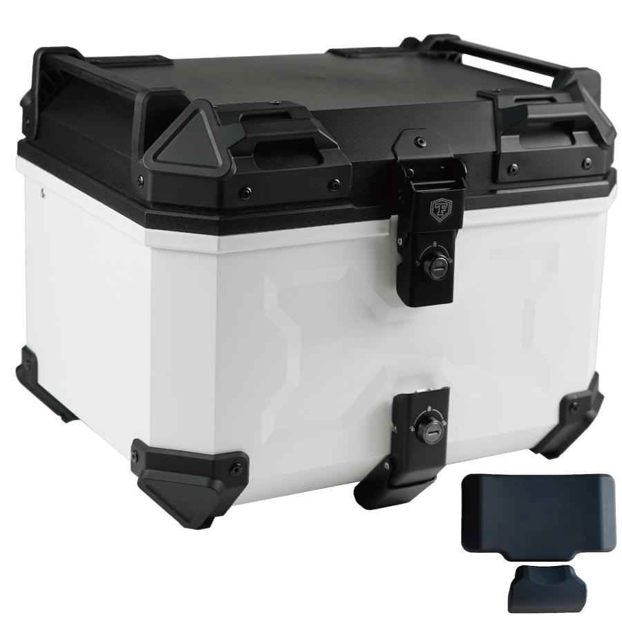 リアボックス 45L 背もたれ abs バイク 白 トップケース バイクリア