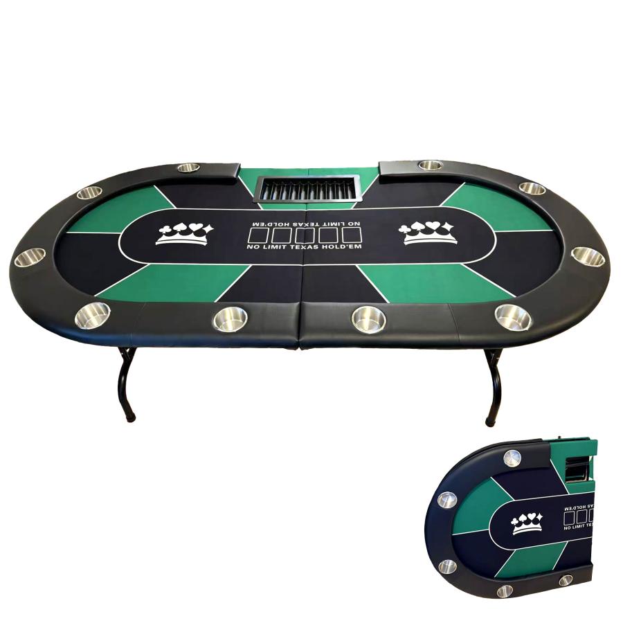 ポーカーテーブル 折りたたみ 10人対応 家庭用 最大500枚チップラック付き TiltPlay ポーカーテーブル 折りたたみ 10人対応 家庭用 業務用