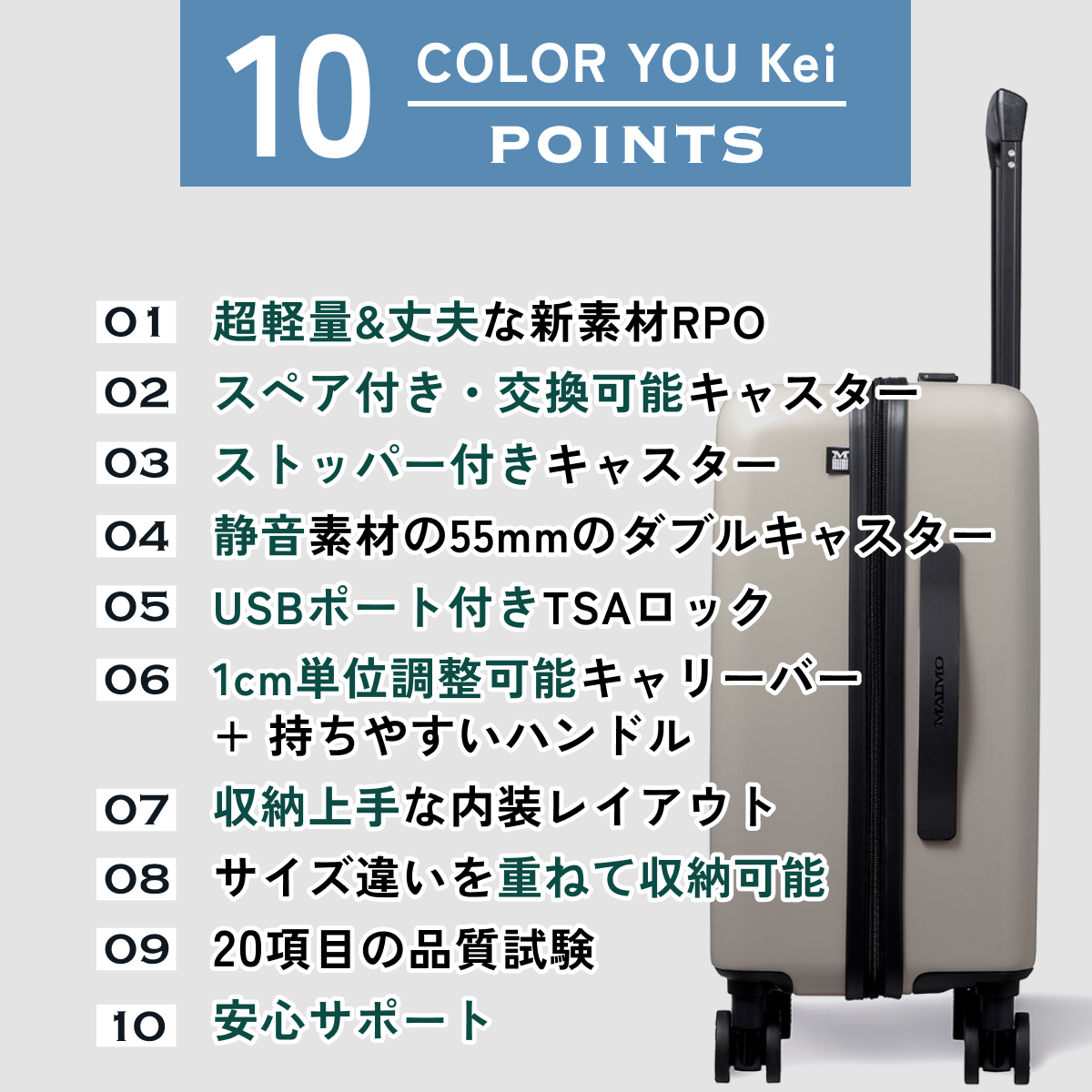 MAIMO スーツケース Mサイズ キャリーケース キャリーバッグ 超軽量
