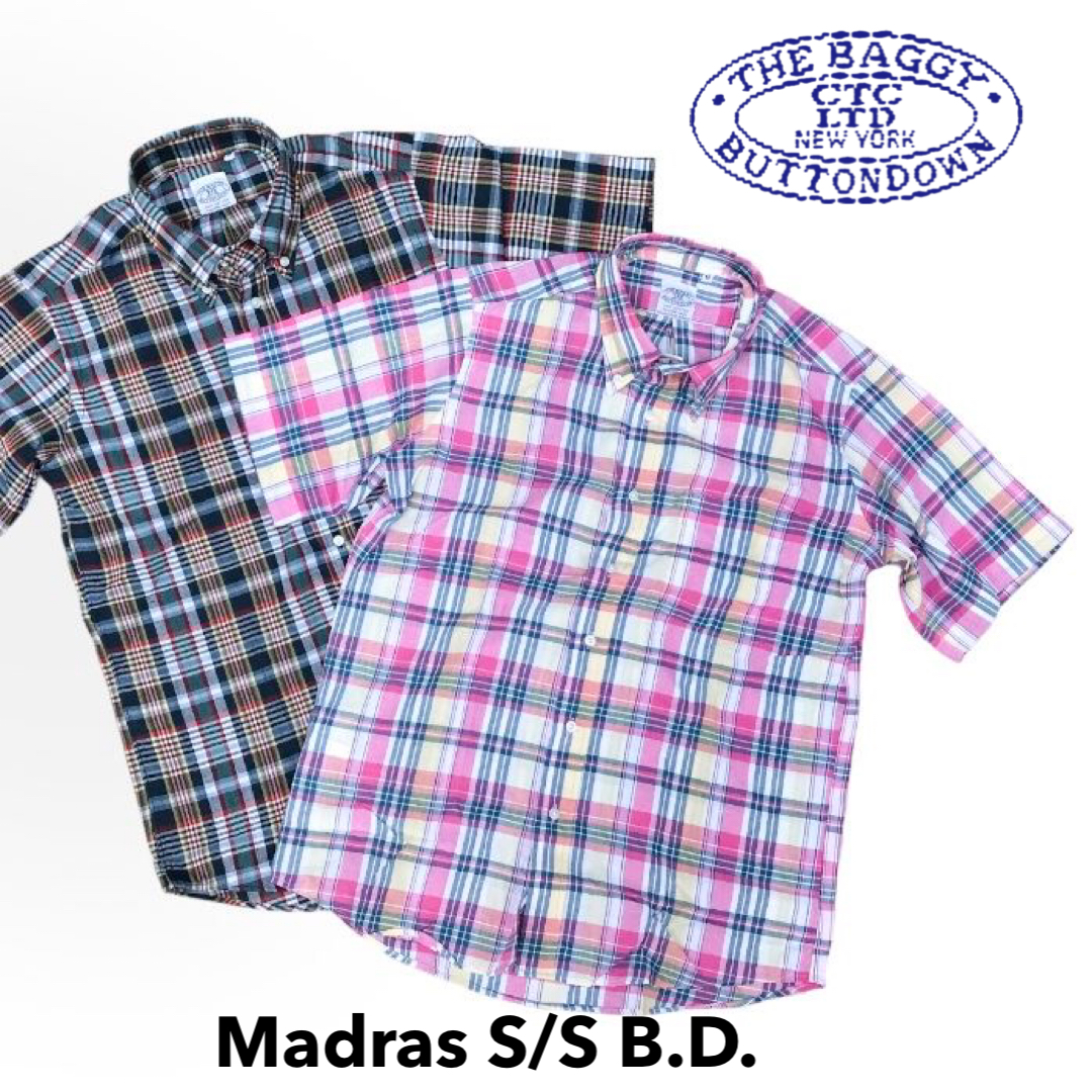 送料無料 BAGGY【バギー】2 SN MADRAS B.D S/S 半袖 マドラスチェック シャツ メンズ(男性用)【smtb-m】