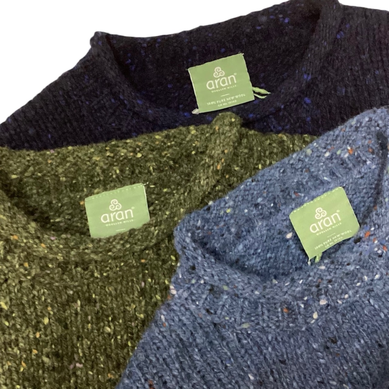 送料無料 ARAN WOOLEN MILLS【アラン ウーレン ミルズ】Raheen Tweed ROLL NECK Mens Sweater ...