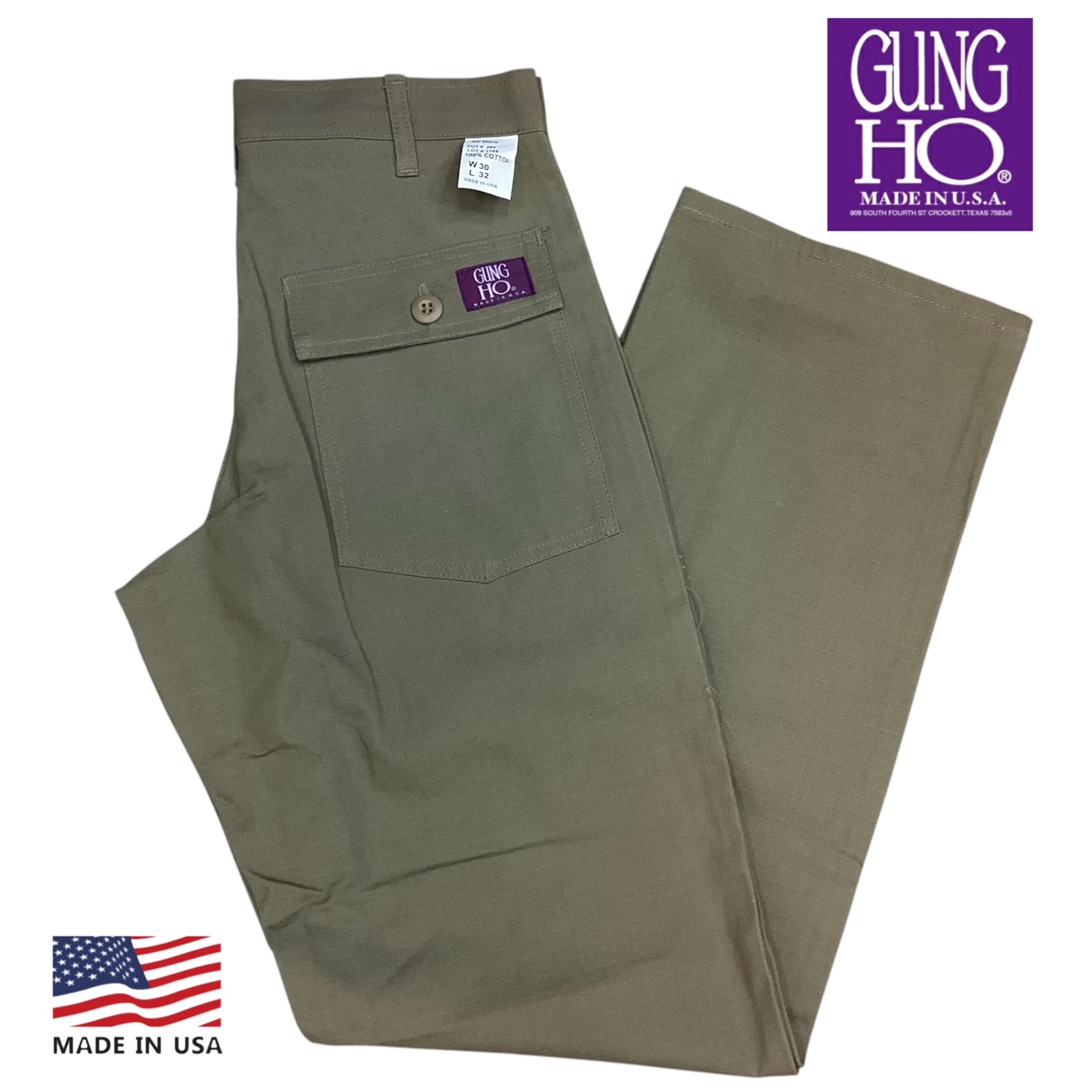 アメリカ製 送料無料 GUNG HO【ガンホー】1169 RIPSTOP PANTS リップス 