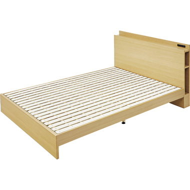 ベッド ベッドフレーム ダブル すのこベッド コンセント付き 収納付き ダブルベッド 木製 おしゃれ 北欧 シンプル モダン ヘッドボード 棚 ブラウン ナチュラル | 東谷 | 02