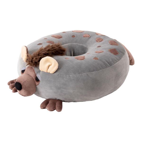 【リボン付きドーナツクッション】数字とハリネズミ柄×タオル地 東谷 ドーナツクッション 座面クッション 座布団 枕 ゲーム