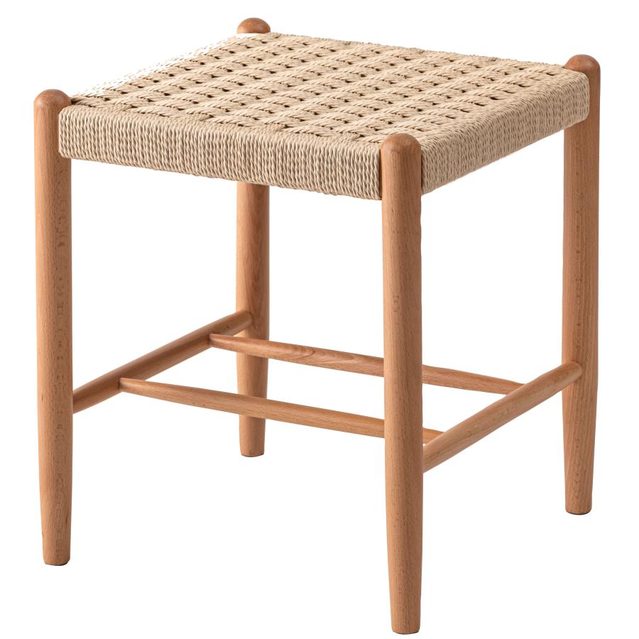 東谷 スツール 木製 椅子 幅40 正方形 おしゃれ ペーパーコード チェア