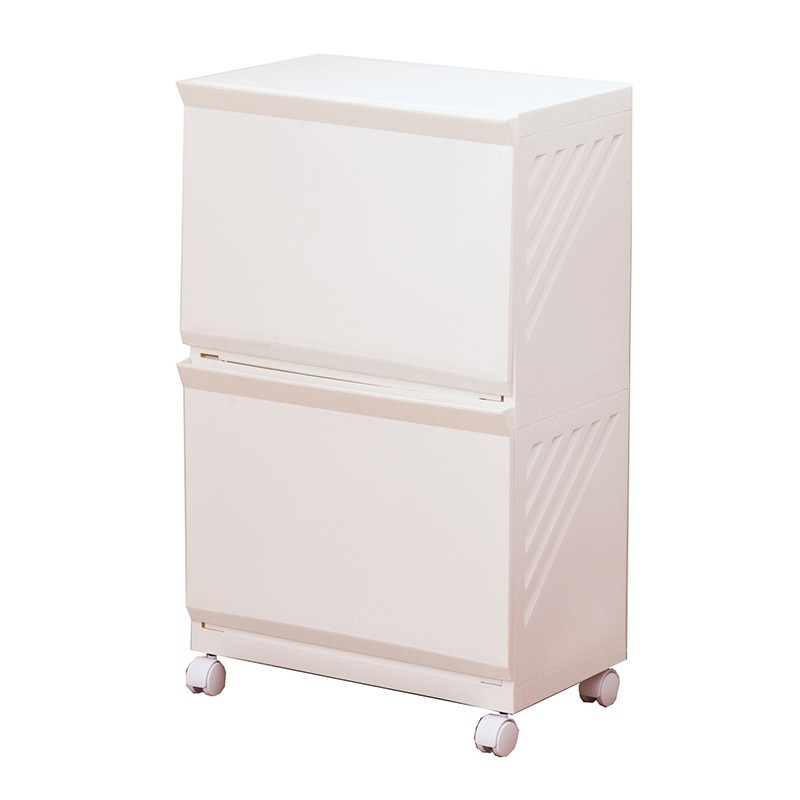 ランドリーバスケット ワゴン 2段 スリム おしゃれ かご キャスター ランドリーボックス ボックス ランドリー バスケット ベージュ ブルー ブラウン アイボリー | 東谷 | 04