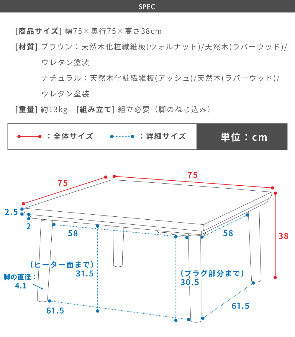 こたつテーブル 正方形