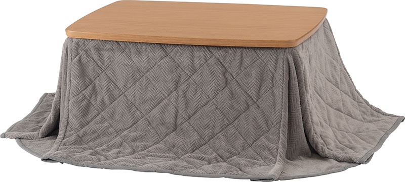 木製こたつ&テーブル &グレー布団付き 東谷 こたつセット こたつテーブル こたつ布団 幅80 長方形 石英管