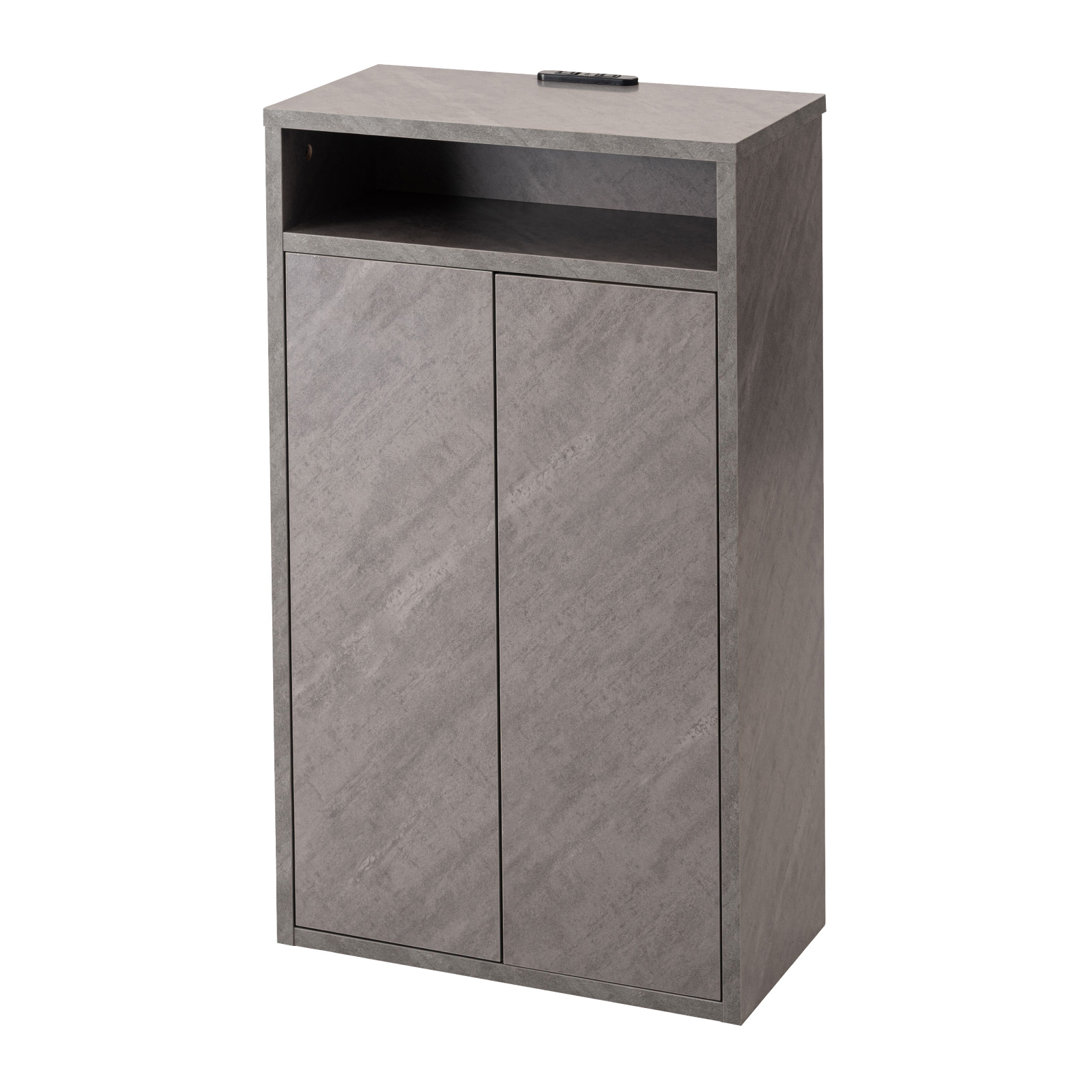 ルーターボックス ケーブルボックス ボックス 収納 隠す ケーブル収納 ルーター収納 可動棚 コードスリット コンセント付き コンセント リビング 寝室 木製 木目 | B-LINE | 04