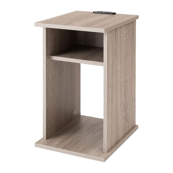 サイドテーブル ベッドサイドテーブル ナイトテーブル スリム テーブル ミニテーブル ベッドテーブル 収納 北欧 コンセント 木目調 ナチュラル ブラウン グレー | 東谷 | 03