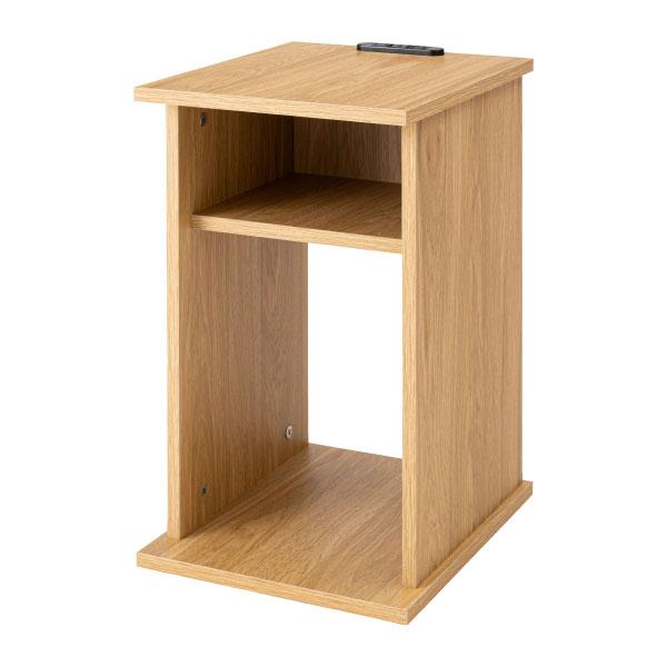 サイドテーブル ベッドサイドテーブル ナイトテーブル スリム テーブル ミニテーブル ベッドテーブル 収納 北欧 コンセント 木目調 ナチュラル ブラウン グレー | 東谷 | 04