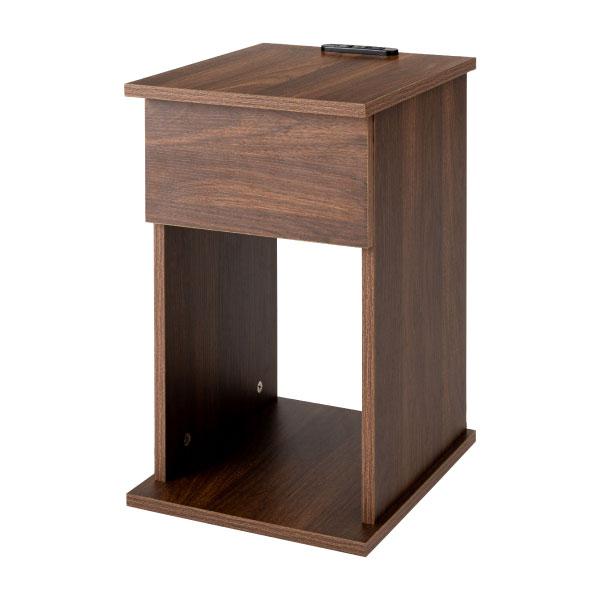 サイドテーブル ベッドサイドテーブル ナイトテーブル スリム ベッドテーブル ソファーテーブル テーブル 収納 コンセント ブラウン グレー ナチュラル | 東谷 | 05