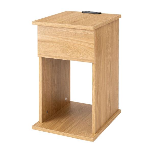 サイドテーブル ベッドサイドテーブル ナイトテーブル スリム ベッドテーブル ソファーテーブル テーブル 収納 コンセント ブラウン グレー ナチュラル | 東谷 | 04