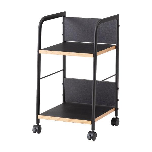 ワゴン デスクワゴン マルチワゴン サイドテーブル ナイトテーブル 引き出し 収納 キャスター付き 黒 おしゃれ  スチール 木製 スタイリッシュ インダストリアル | 東谷 | 01