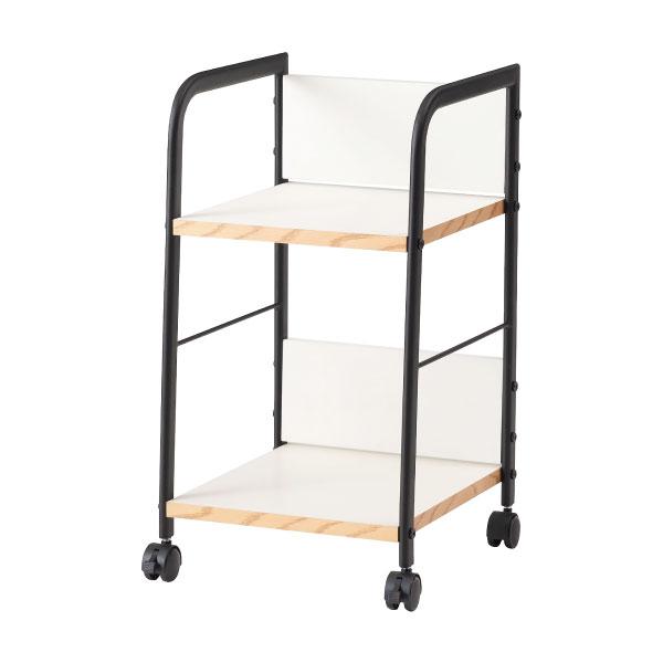 ワゴン デスクワゴン マルチワゴン サイドテーブル ナイトテーブル 引き出し 収納 キャスター付き 黒 おしゃれ  スチール 木製 スタイリッシュ インダストリアル | 東谷 | 02