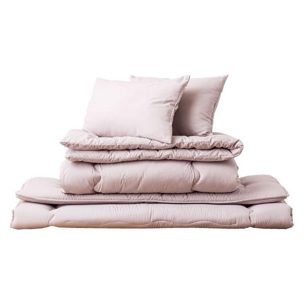 布団セット ダブル 4点 枕2点 布団 ふとん ピーチスキン 防ダニ 抗菌 防臭 掛け布団 敷き布団 枕 まくら 寝具 新生活 来客用 シンプル 無地 固綿 キルティング | 東谷 | 02