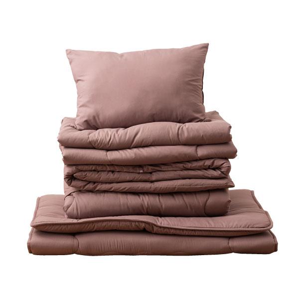 布団セット シングル 7点 布団 ふとん カバー付き カバーリング 洗濯 ピーチスキン 防ダニ 抗菌 防臭 掛け布団 敷き布団 枕 まくら 寝具 来客用 シンプル 無地 | 東谷 | 03