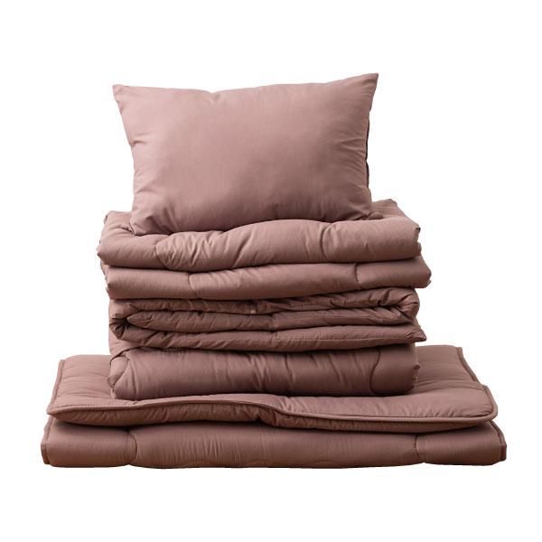 布団セット セミダブル 7点 布団 ふとん カバー付き カバーリング 洗濯 ピーチスキン 防ダニ 抗菌 防臭 掛け布団 敷き布団 枕 まくら 寝具 来客用 シンプル 無地 | 東谷 | 03