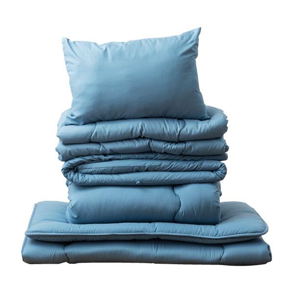 布団セット セミダブル 7点 布団 ふとん カバー付き カバーリング 洗濯 ピーチスキン 防ダニ 抗菌 防臭 掛け布団 敷き布団 枕 まくら 寝具 来客用 シンプル 無地 | 東谷 | 01