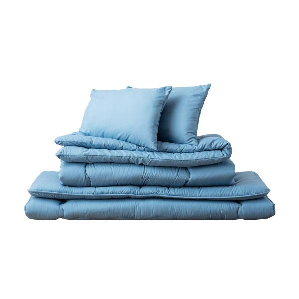 布団セット ダブル 9点 枕2点 布団 ふとん カバー付き カバーリング 洗濯 ピーチスキン 防ダニ 抗菌 防臭 掛け布団 敷き布団 枕 寝具 来客用 シンプル 無地 | 東谷 | 01