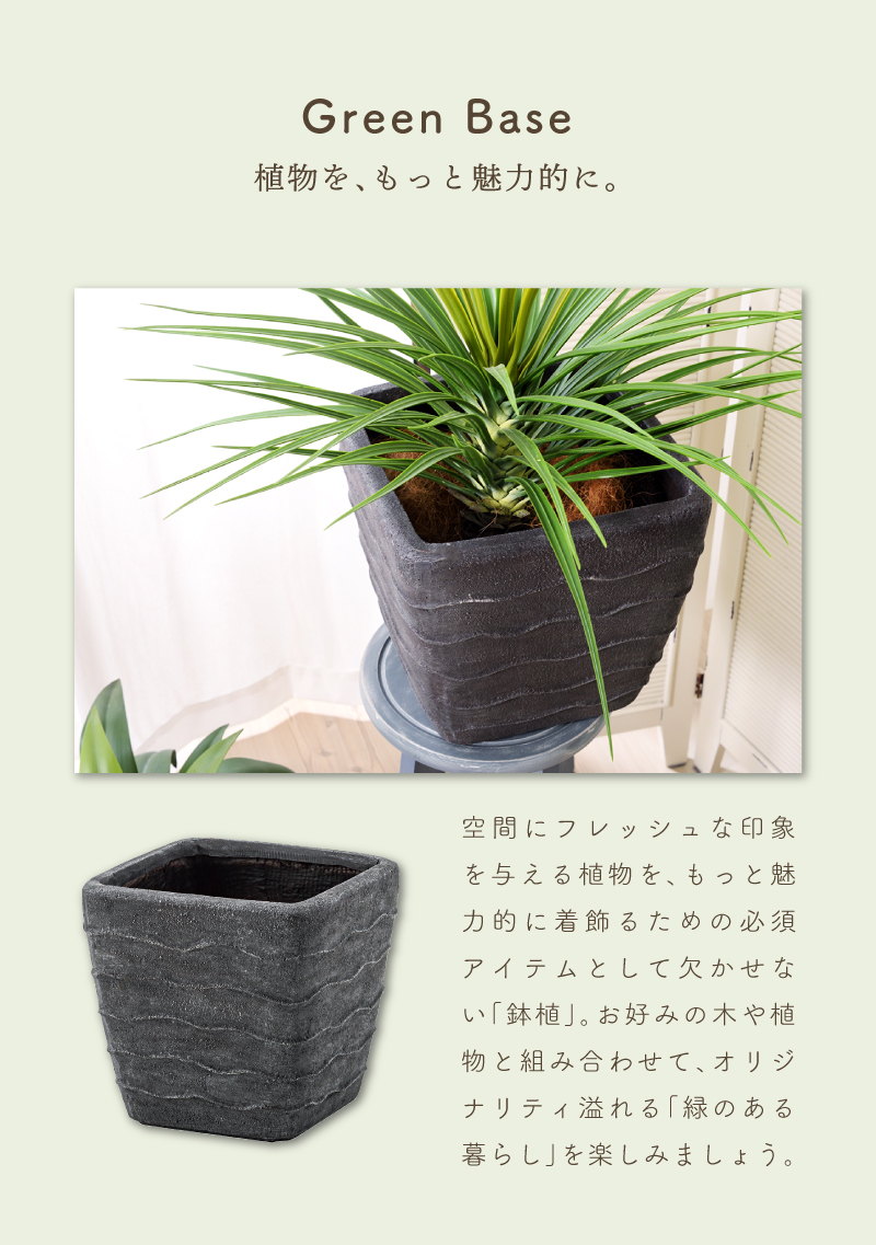 プランター 植木鉢 8号用 おしゃれ モダン シンプル グリーンポット 鉢植え 安い 人気