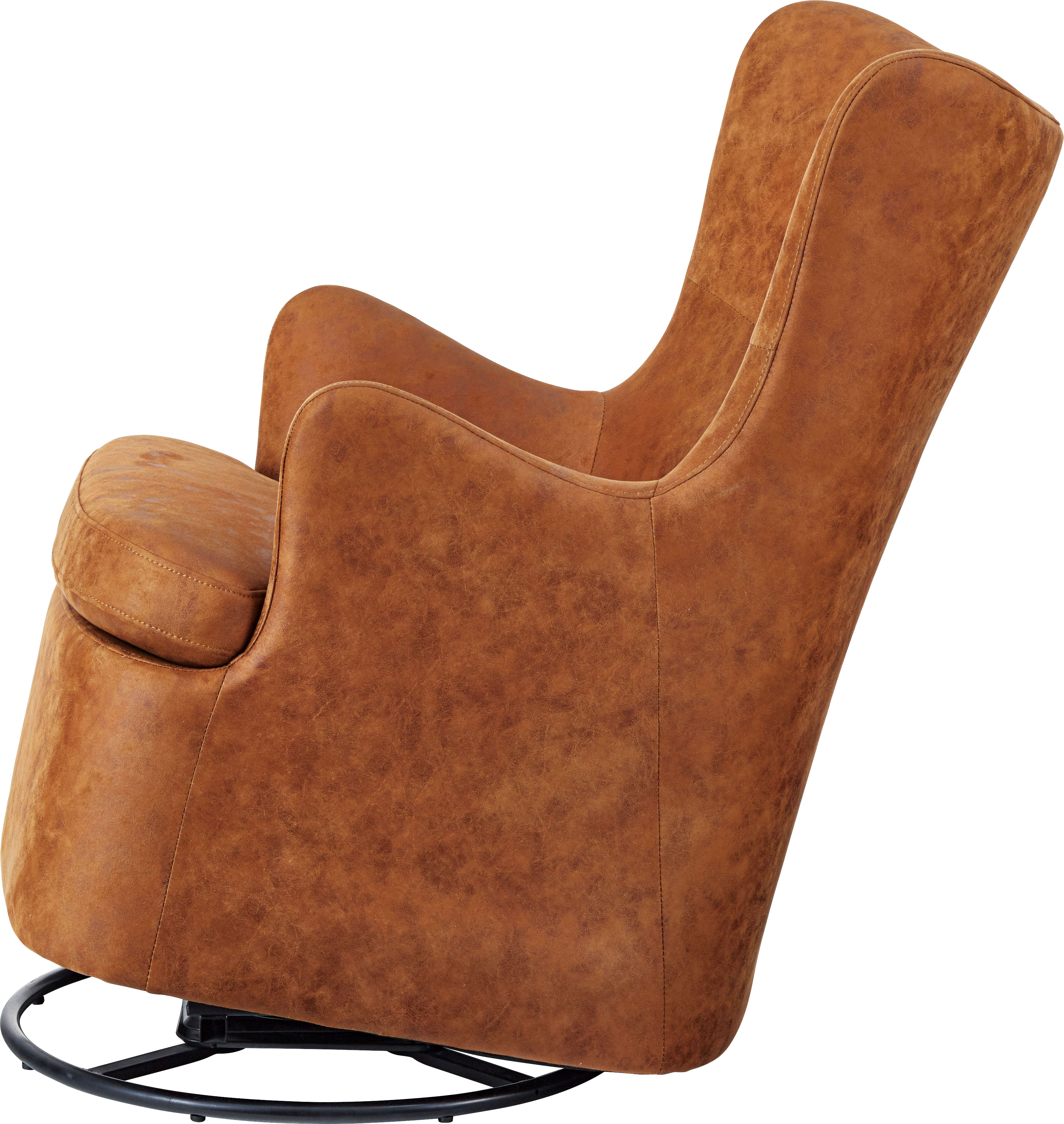 ロッキングチェア おしゃれ リビング 一人掛け フロアチェア 回転式 360度回転 クロスレザー オールシーズン ウィービングベルト シンプル インダストリアル ゆらゆら