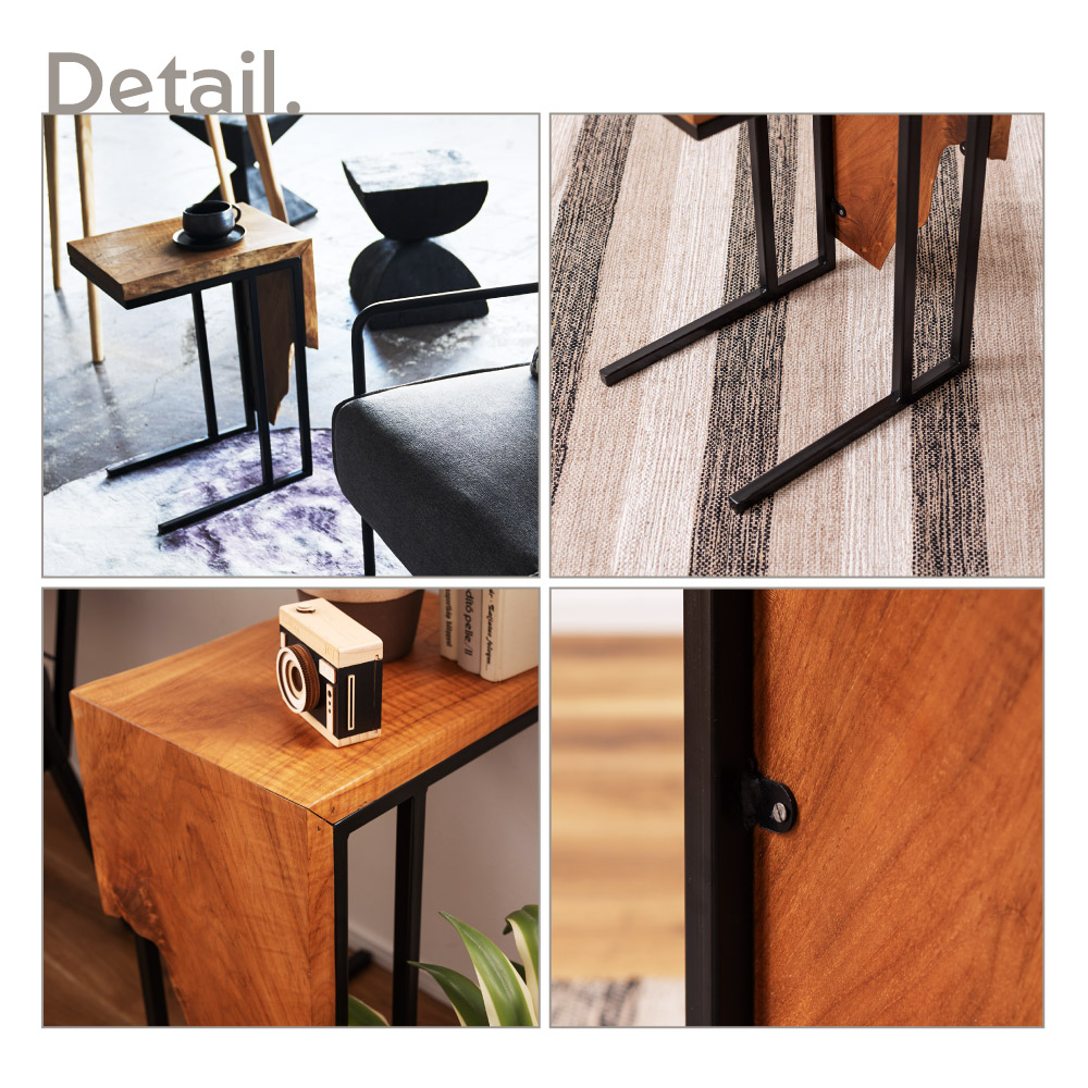 東谷 サイドテーブル ナイト おしゃれ コの字 スリム 木製 ベッド