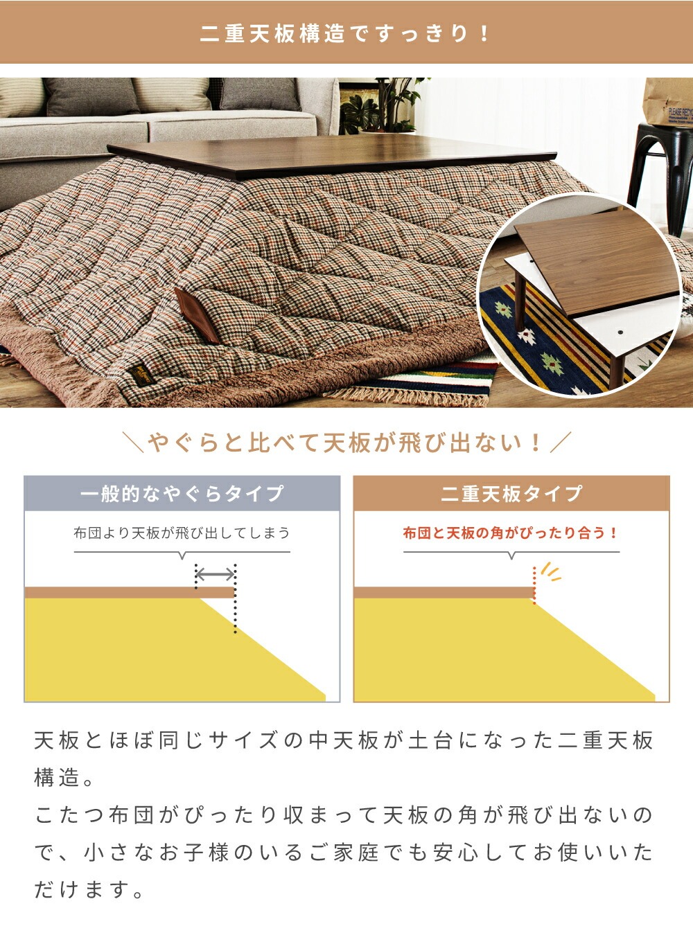 こたつ こたつテーブル フラットヒーター コタツ 105 おしゃれ 長方形 ウォールナット 安い 人気