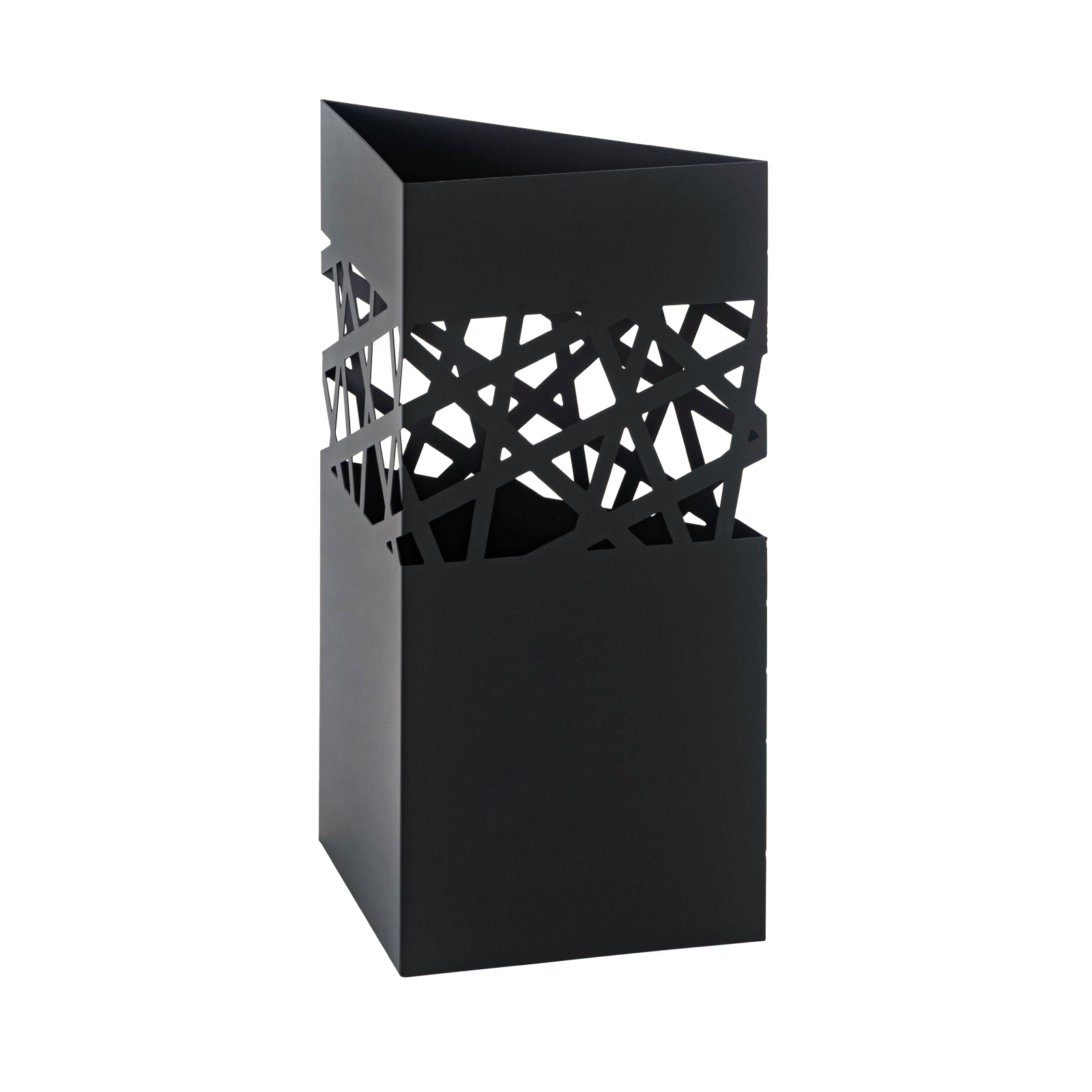 傘立て おしゃれ スリム 外置き 三角 水受け付き 玄関 スチール製 完成品 可愛い モダン 黒 白 屋外 屋内 軽量 | 東谷 | 01