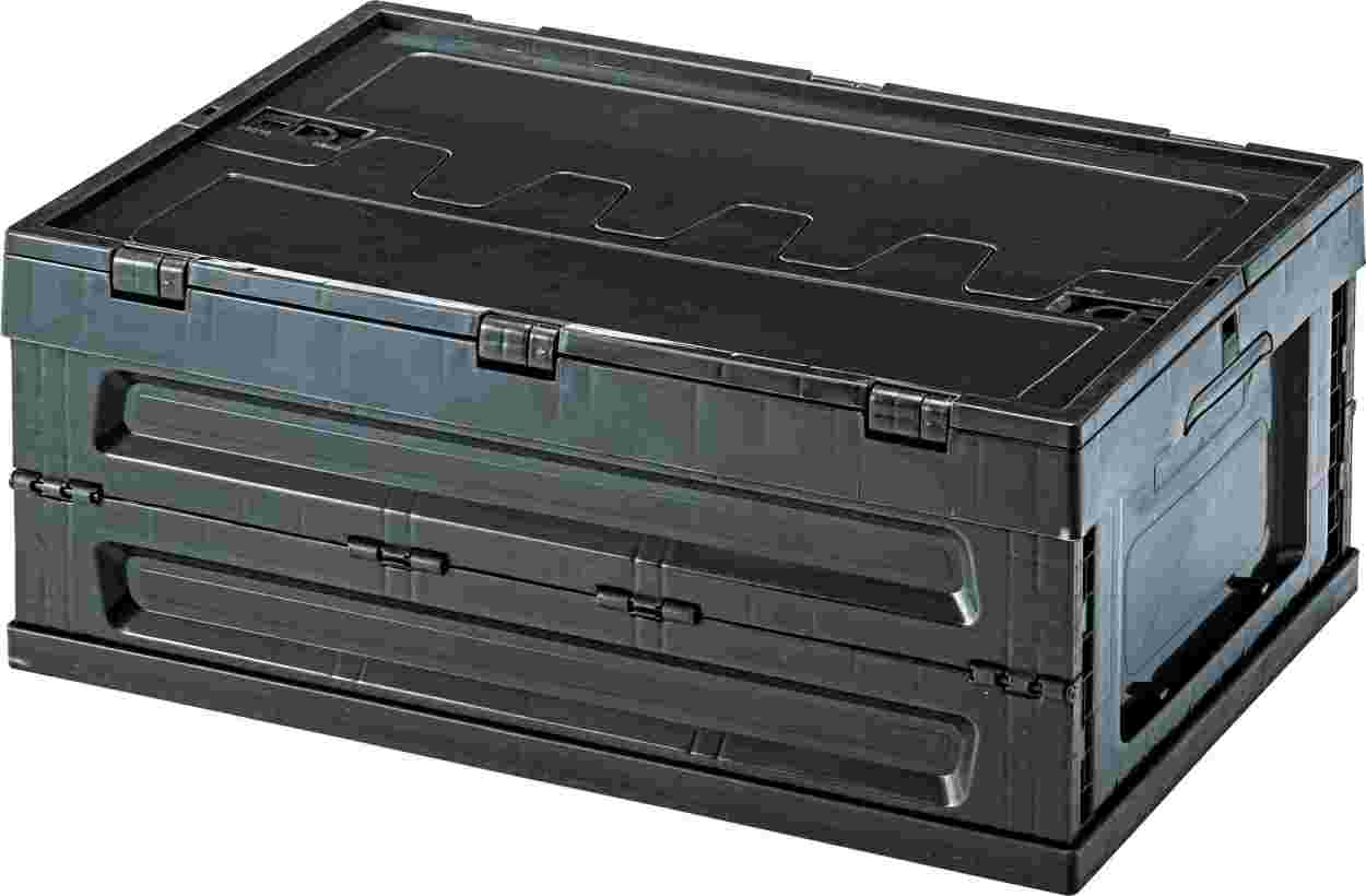 収納ボックス Sサイズ フォールディングコンテナ 折りたたみ コンパクト スタッキング 収納 ボックス アウトドア キャンプ レジャー ブラック グリーン ベージュ | 東谷 | 01