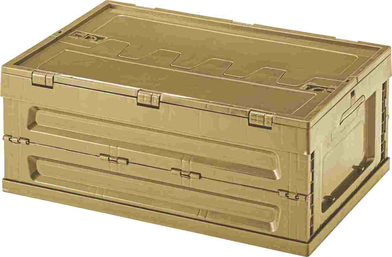 収納ボックス Sサイズ フォールディングコンテナ 折りたたみ コンパクト スタッキング 収納 ボックス アウトドア キャンプ レジャー ブラック グリーン ベージュ | 東谷 | 03