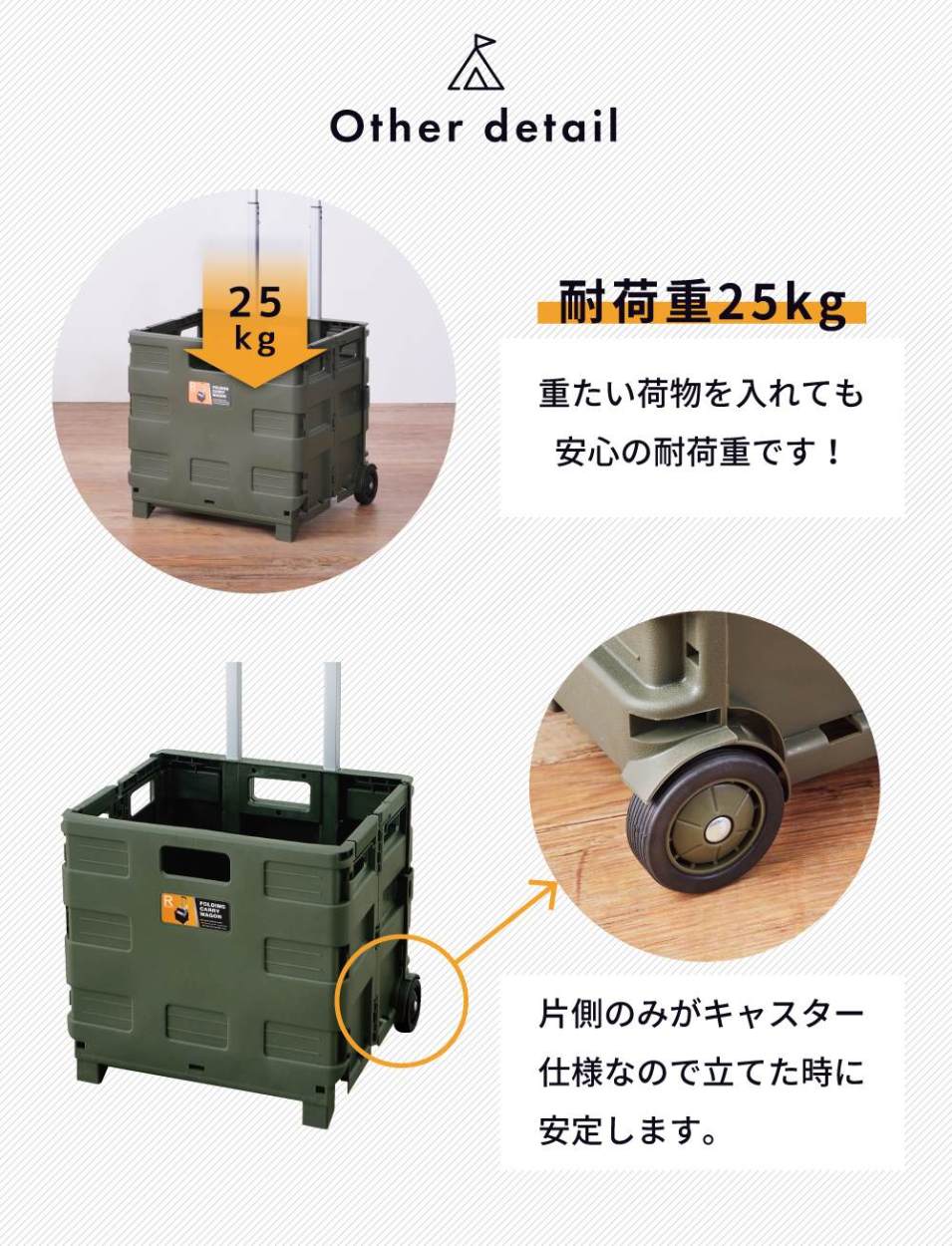 キャリーワゴン キャリーカート 折りたたみ コンテナキャリー おしゃれ アウトドア DIY 台車 収納 ボックス おうちキャンプ