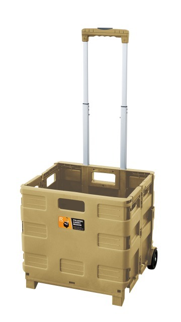 キャリーワゴン キャリーカート 軽量 折りたたみ コンテナキャリー おしゃれ 台車 シンプル アウトドア キャンプ 収納 ブラック グリーン ベージュ グレー | 東谷 | 04