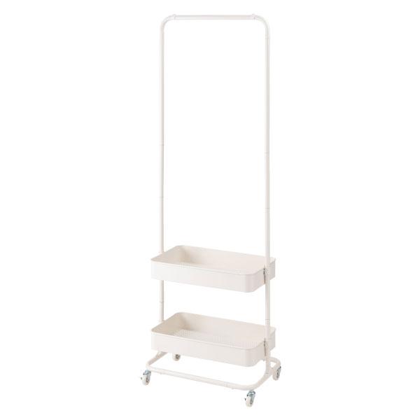 東谷 ハンガーラック スリム 高さ調節 キャスター付き 棚付き 2段