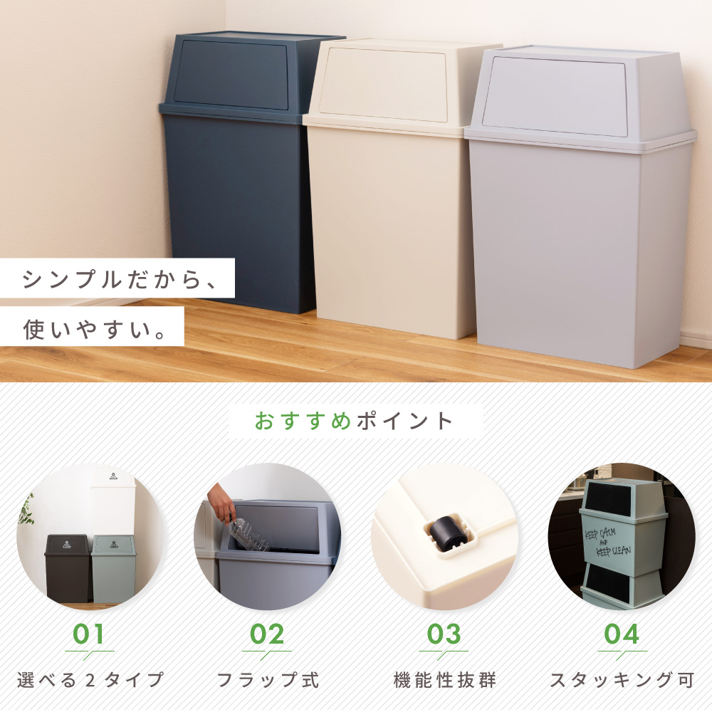 ごみ箱 ダストボックス 45L ゴミ箱 くず入れ 日本製 屋内 片付け 模様替え キッチン