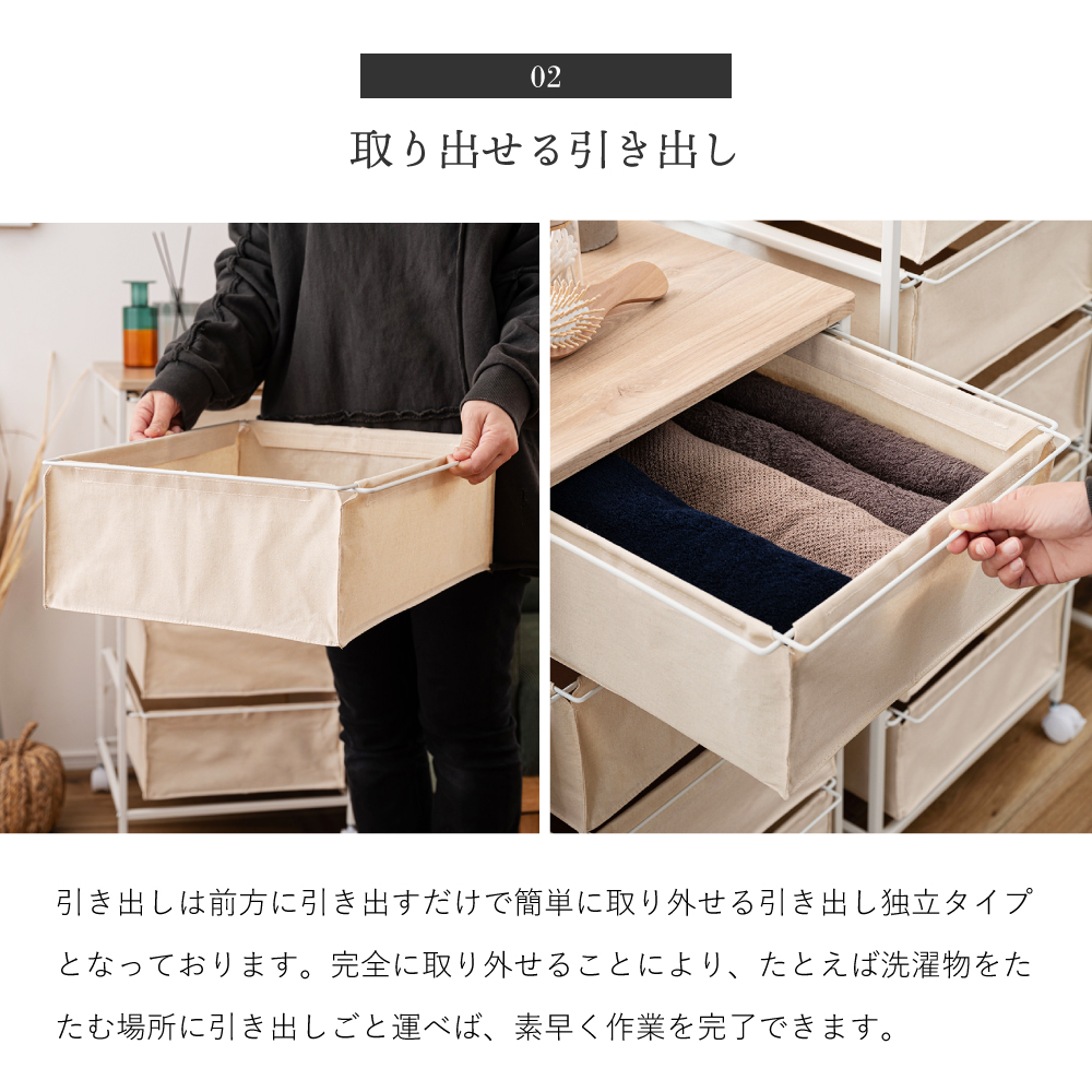東谷 チェスト 収納 キャンバスチェスト 4段 収納棚 四段