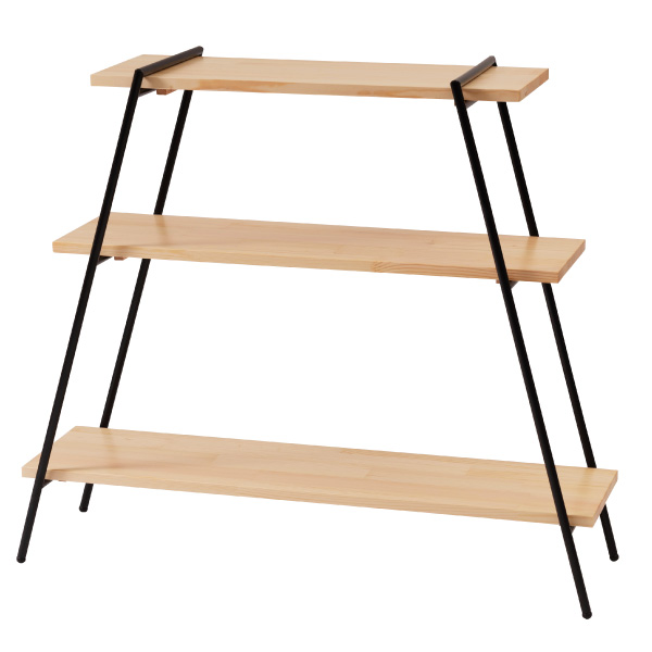 東谷 棚 シェルフ ラック 3段 おしゃれ 木製 スチールラック オープン
