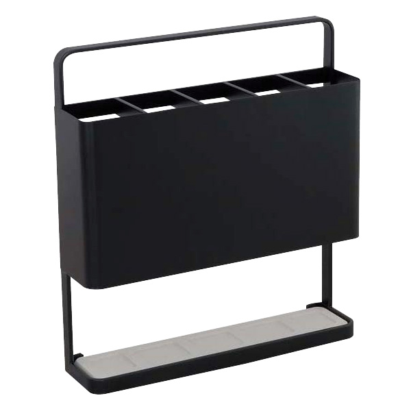 傘立て おしゃれ スリム 外置き コンパクト アンブレラスタンド 珪藻土 白 黒 シンプル 玄関 四角 省スペース アンブレラスタンド 傘入れ 5本 ブラック | 東谷 | 01