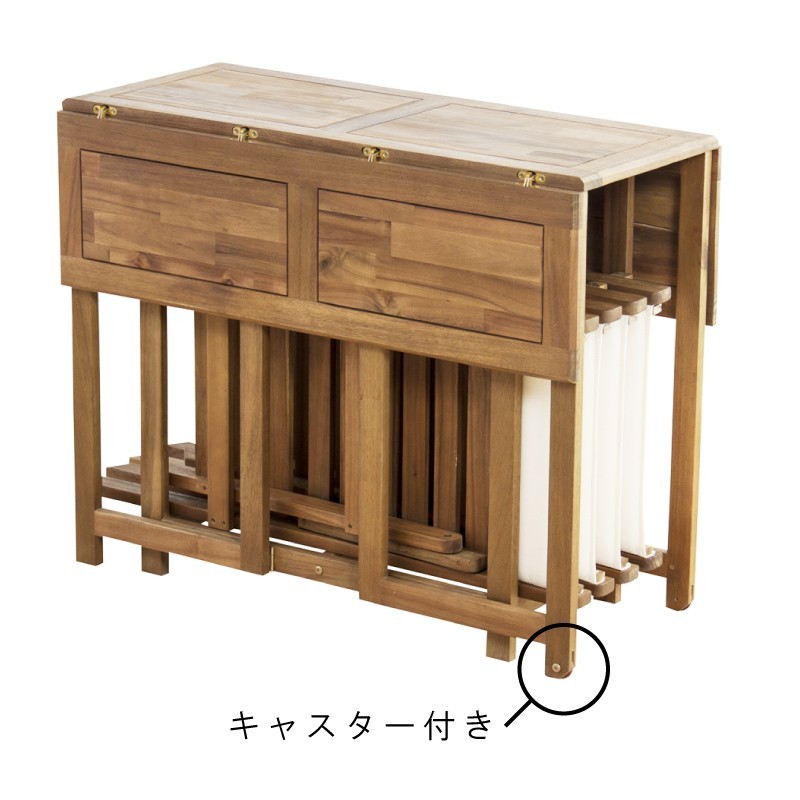 東谷 アウトドアテーブル セット 90cm 木製 折りたたみ チェア