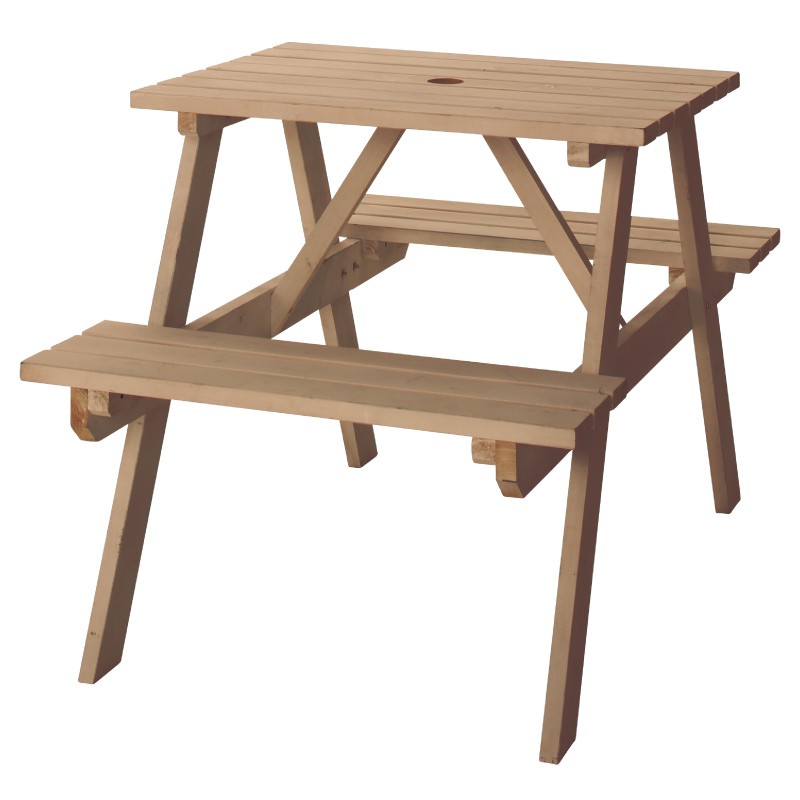 アウトドア テーブル 椅子 ベンチ セット 2人用 キャンプ 天然木 木製 