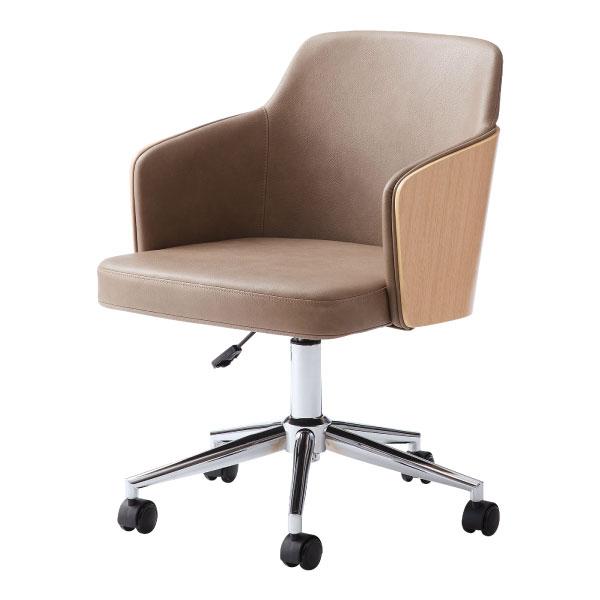 東谷 デスクチェア 昇降 回転 キャスター 肘掛け 曲げ木 木目調 ソフト