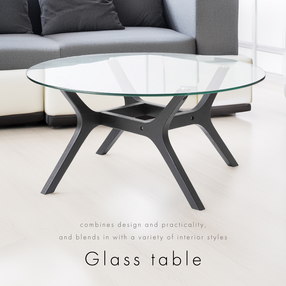 東谷 テーブル ローテーブル おしゃれ 高さ38 丸 ガラス センター